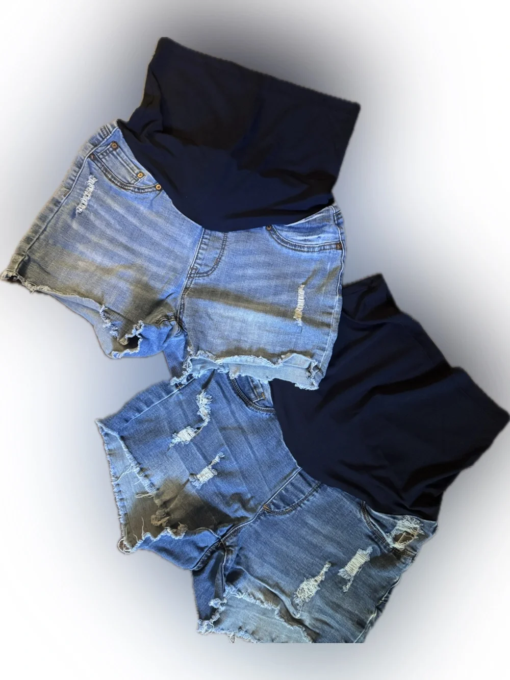 Distressed Maternity Denim Shorts